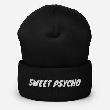 Sweet Psycho Funny Embroidered Unisex Cuffed Beanie - BUCKET POPCORN